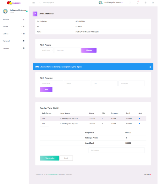 ISales Management Information System – PT. Avail Mojokerto